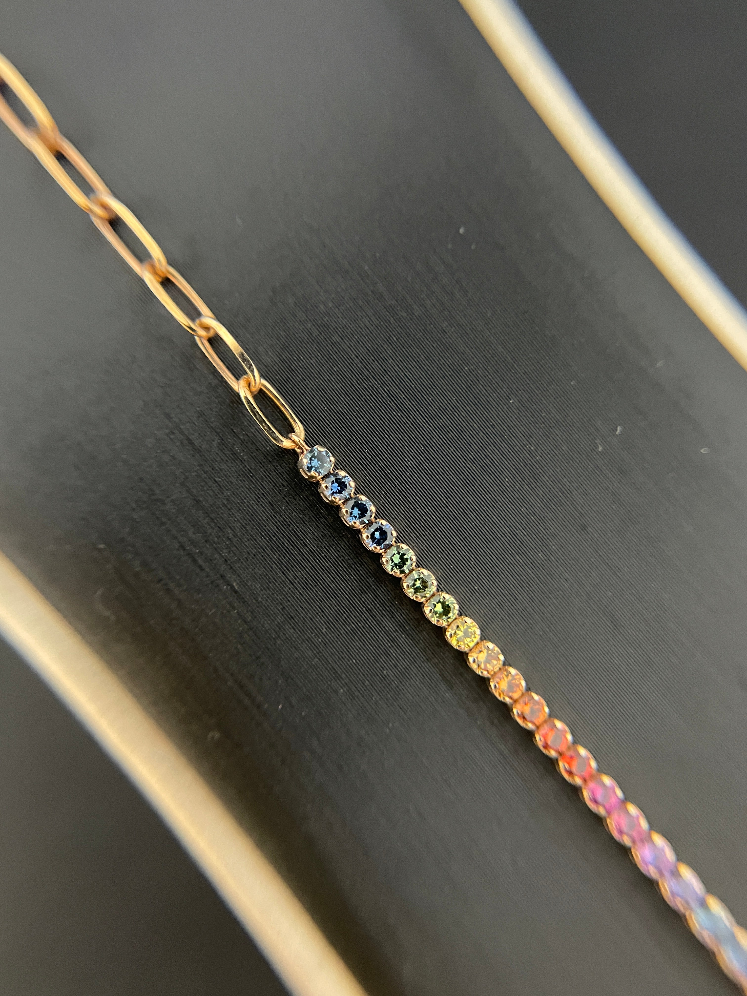 Rainbow Sapphire Cuba Bracelet