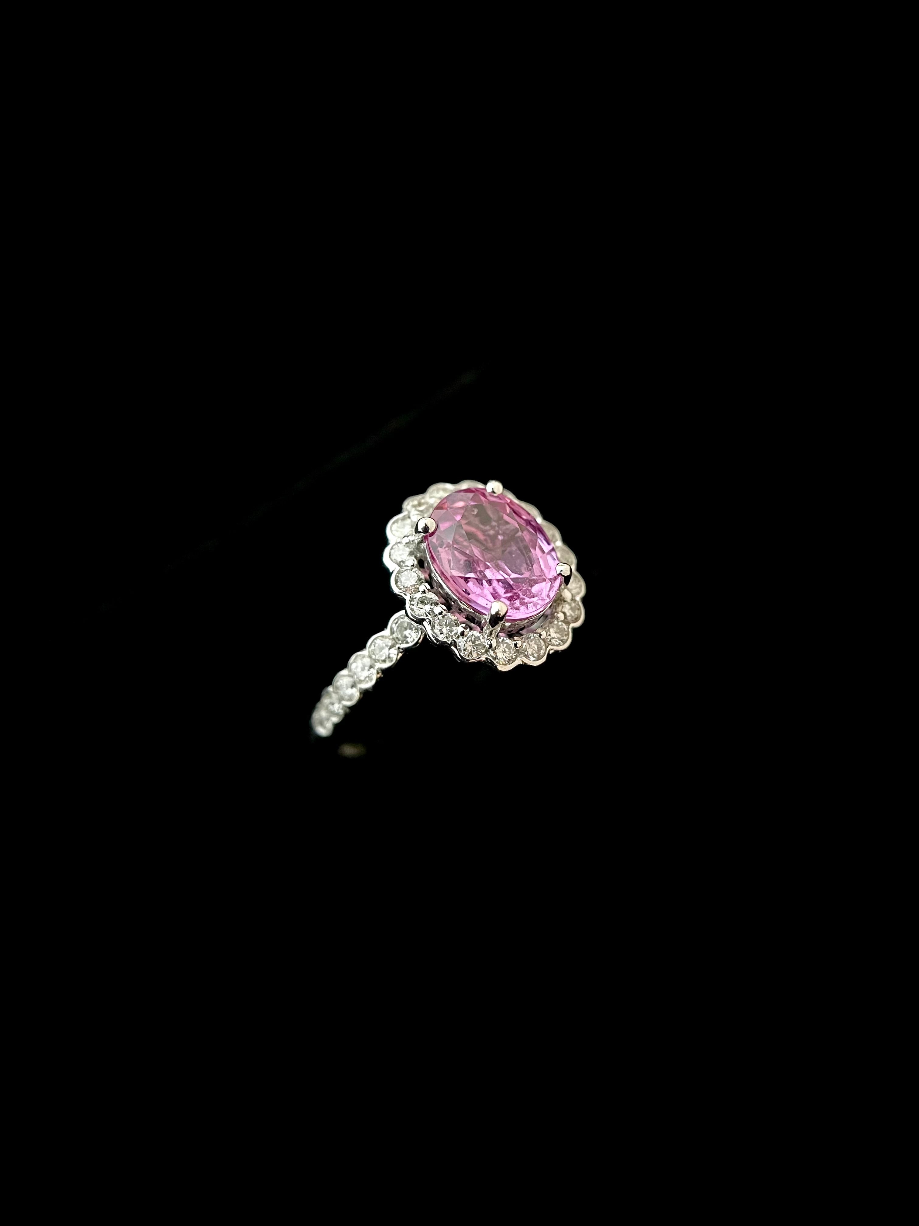 Classic Pink Sapphire Diamond Ring