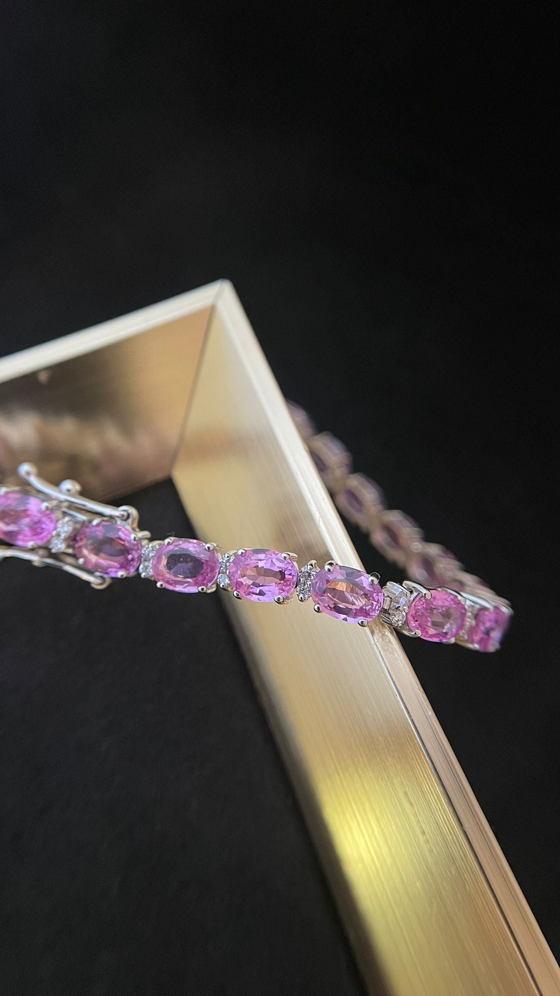 Classic Pink Sapphire Diamond Bracelet