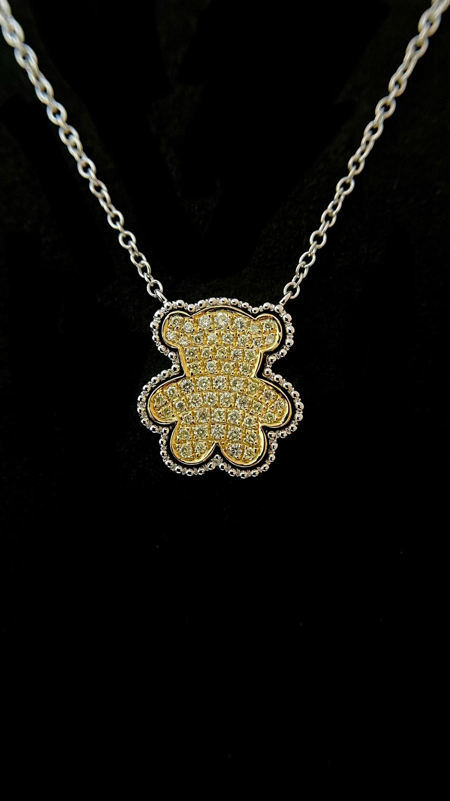 Yellow Diamond Bear Necklace