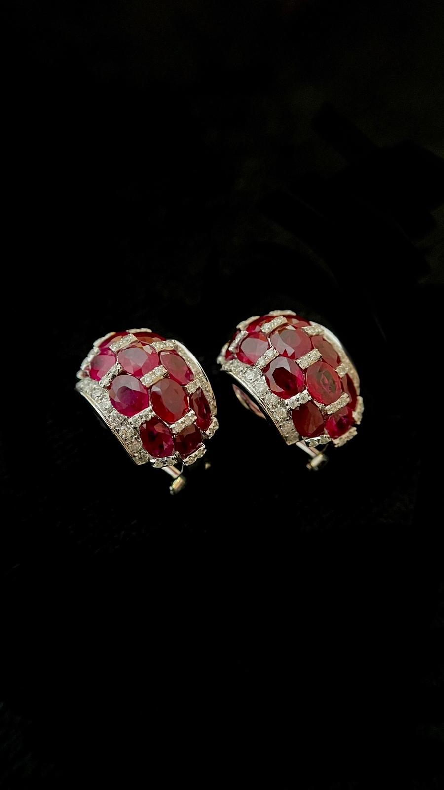 Ruby Shield Diamond Earring