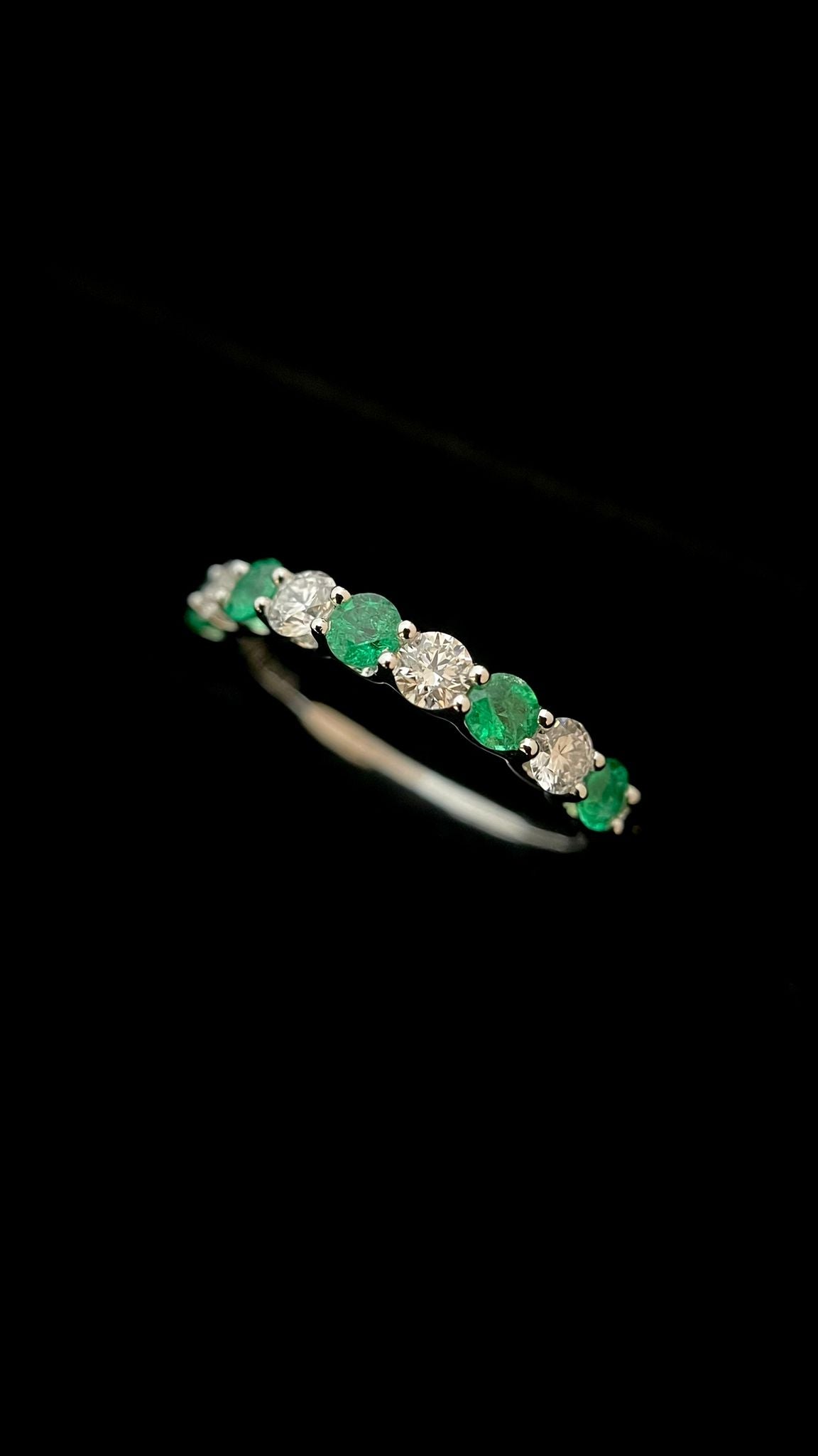 Emerald Diamond Paved Ring