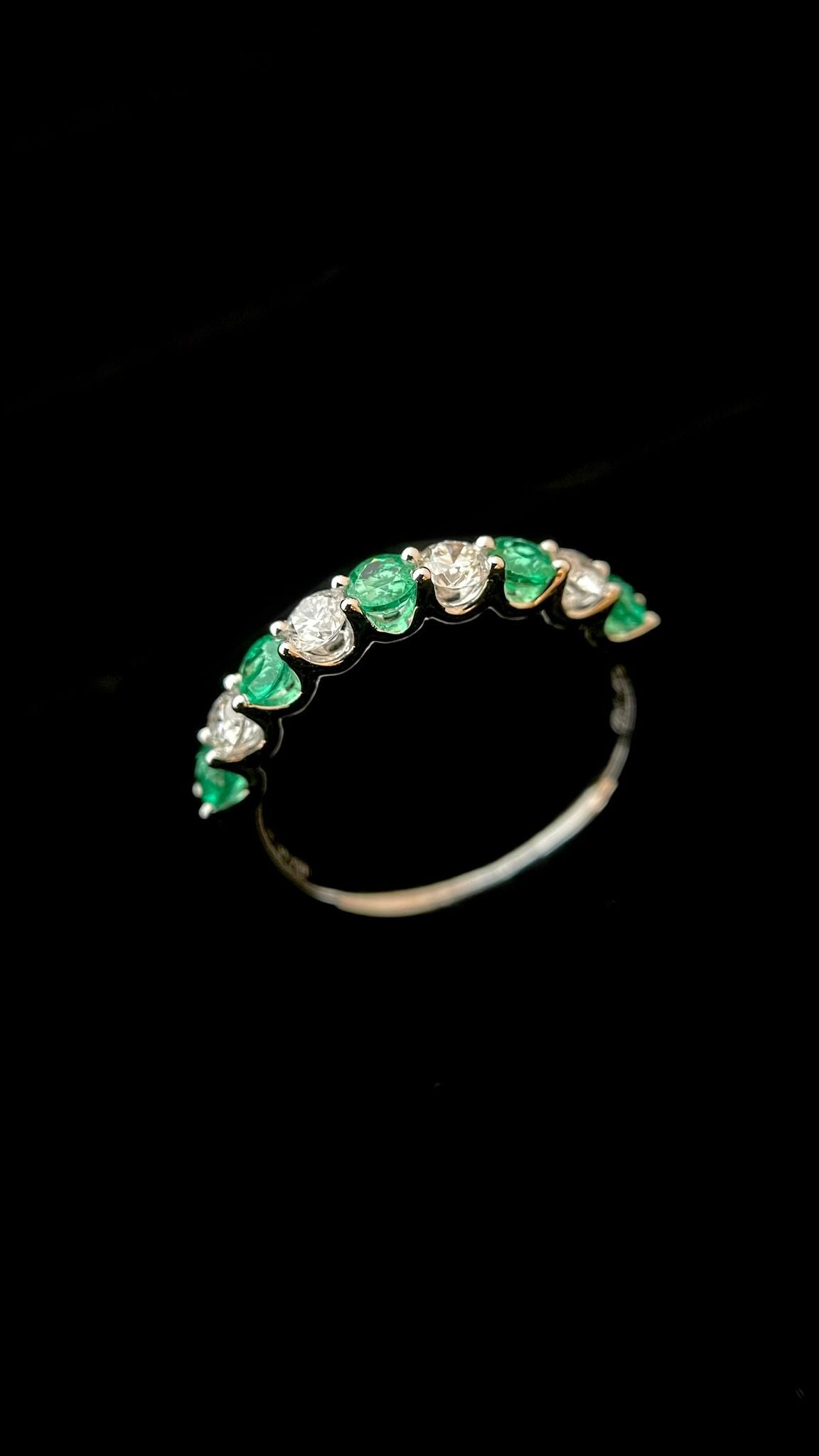 Emerald Diamond Paved Ring