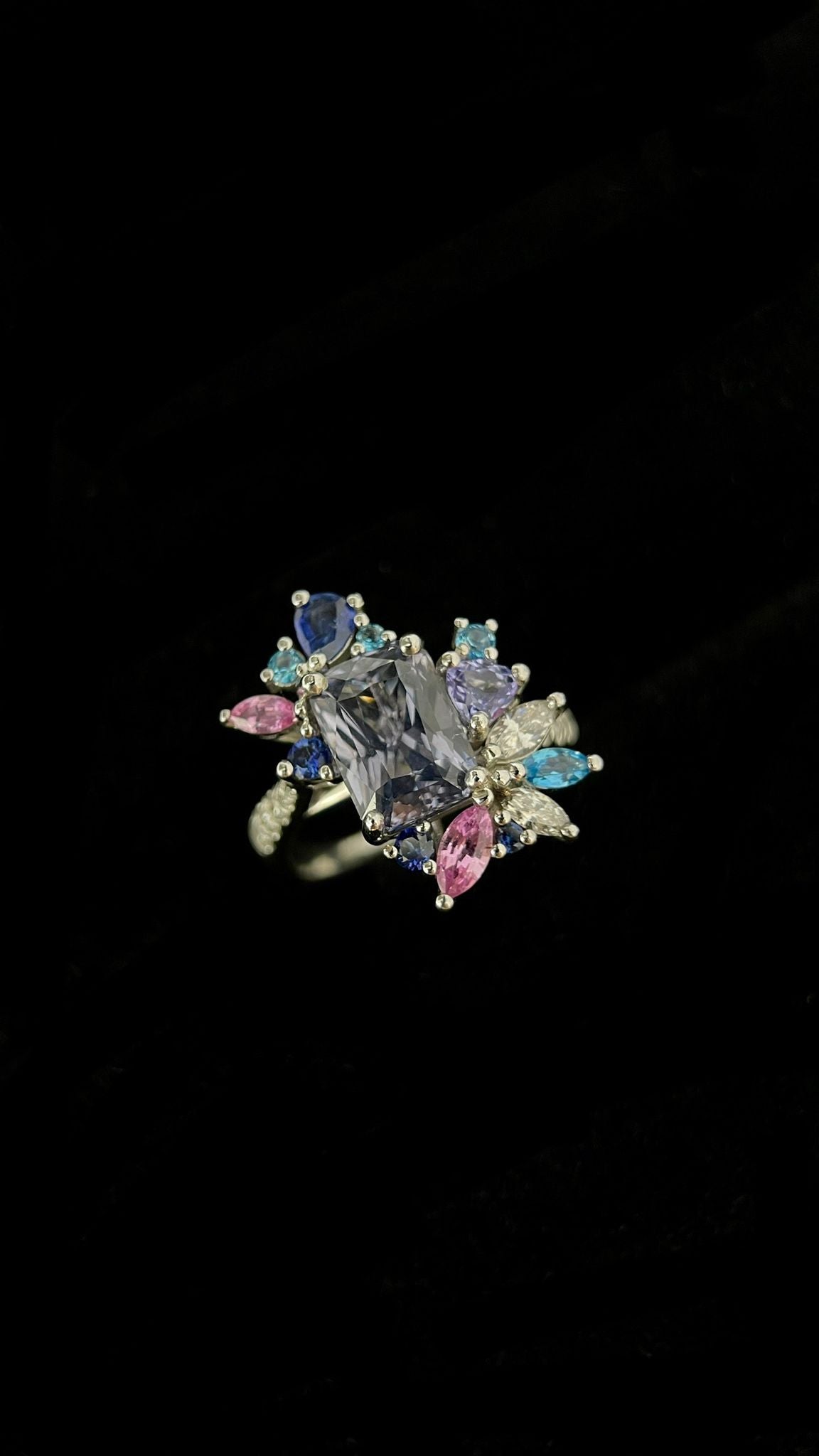 Silver Spinel Garden Party Ring