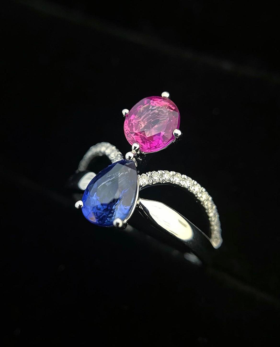 Duo Sapphire Princess Ring