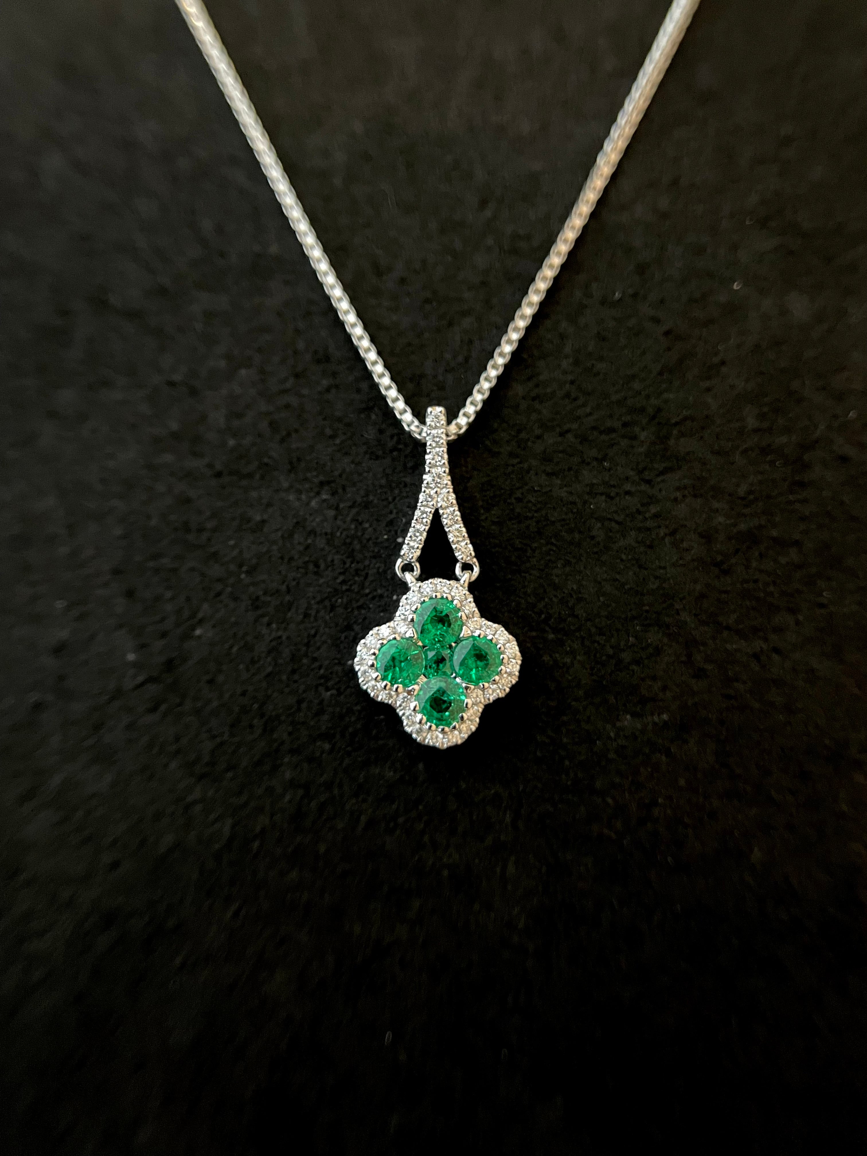Clover Emerald Diamond Necklace