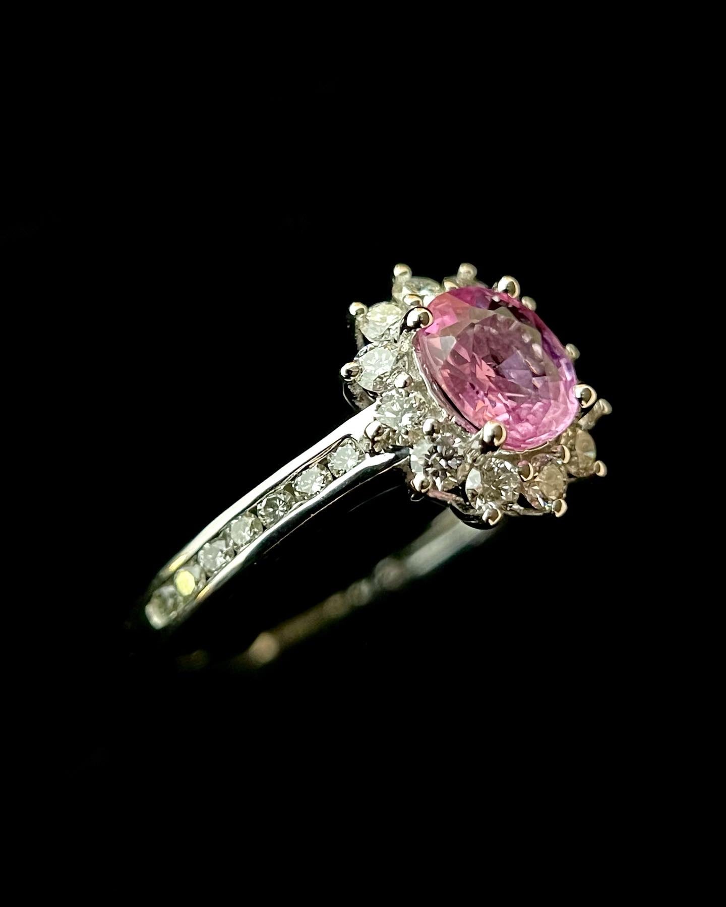 Pink Sapphire Diana Diamond Ring