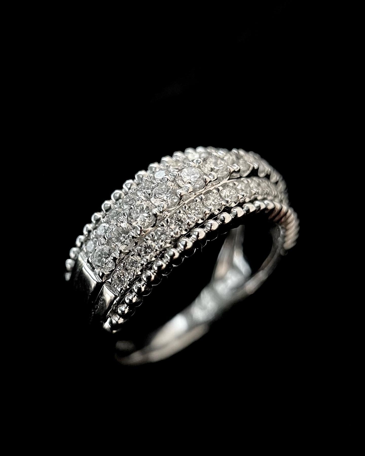 Diamond Paved Beads Ring