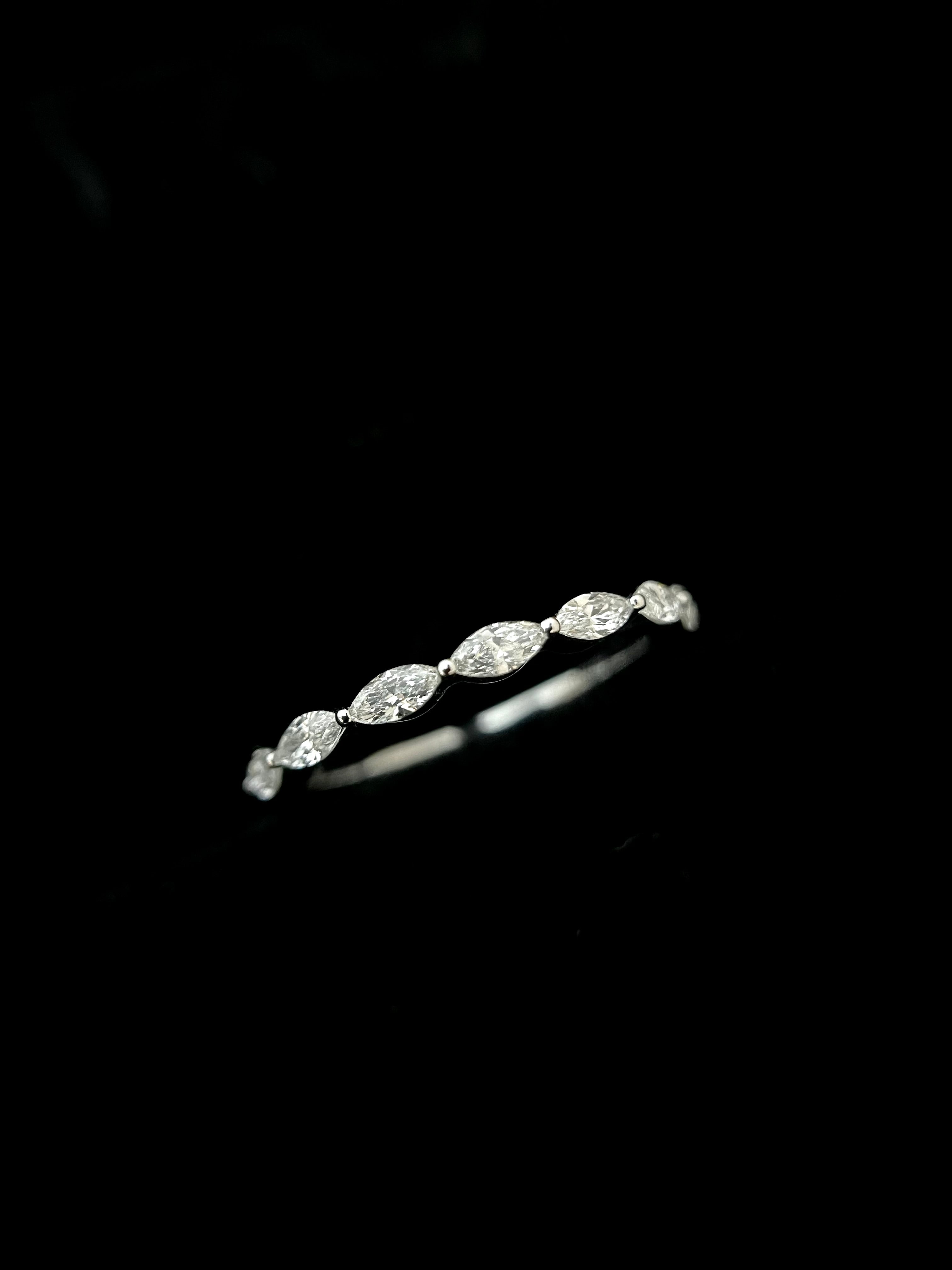 Marquise Diamond Paved Ring