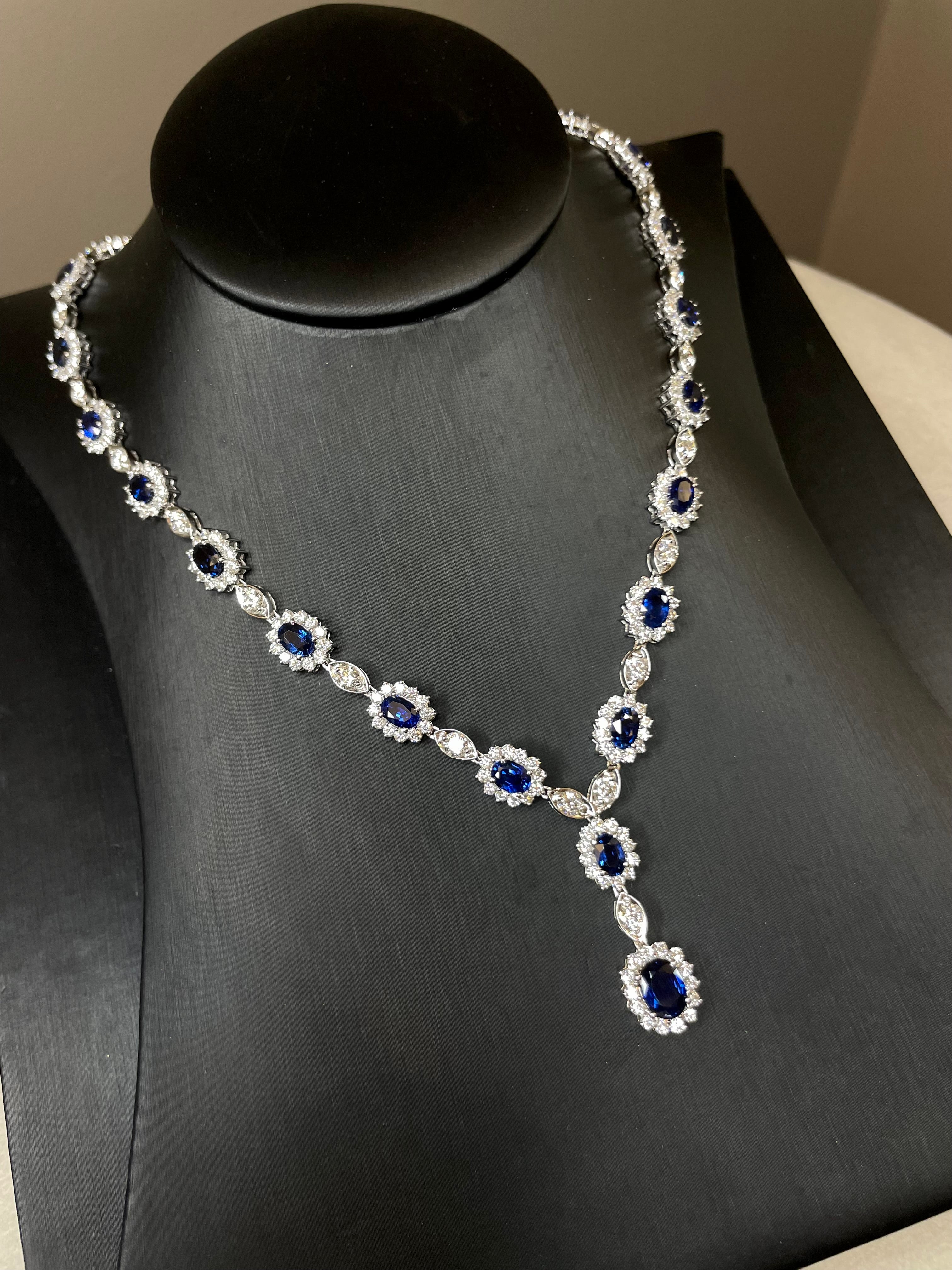 Royal Sapphire Diamond Necklace