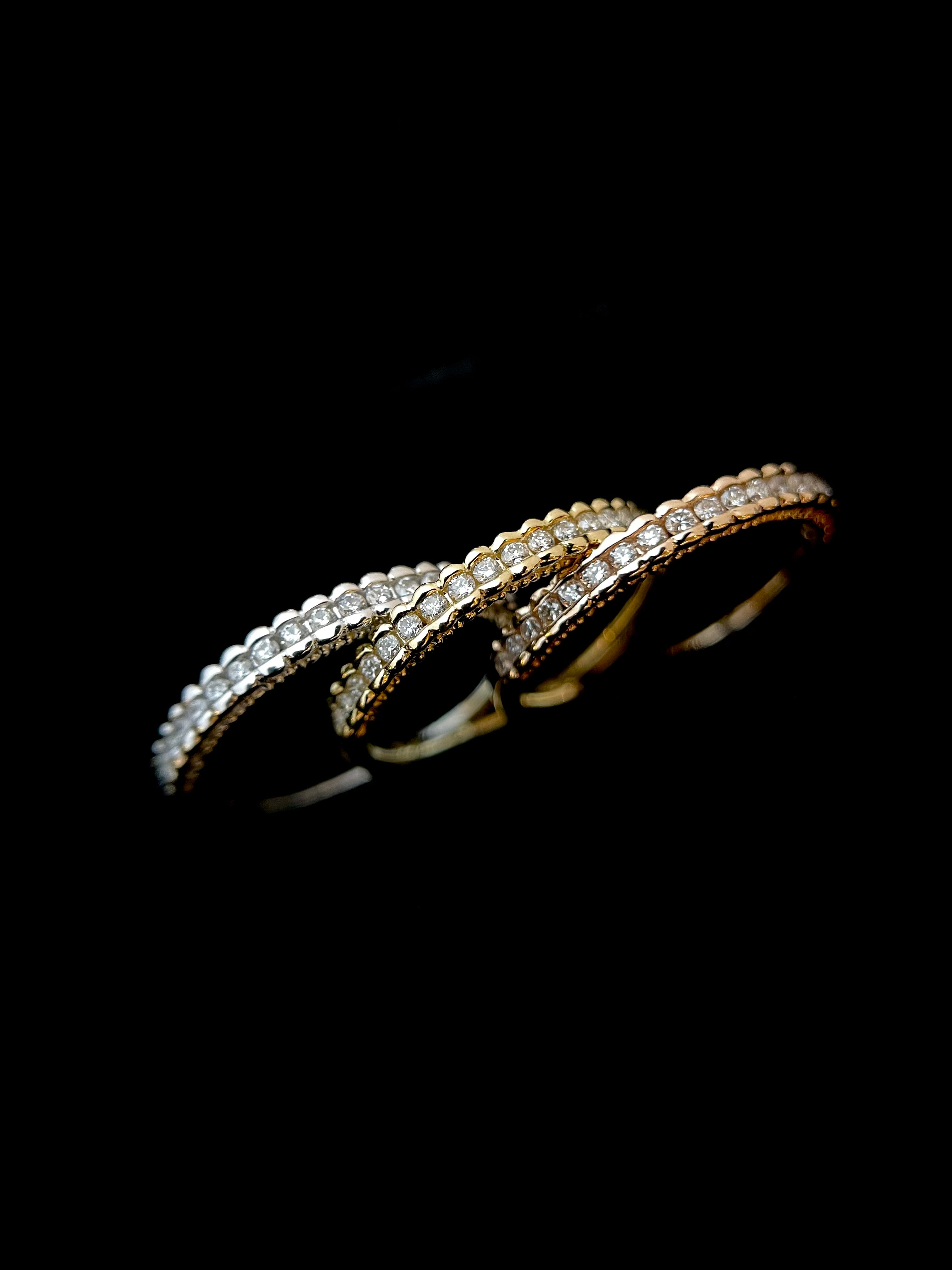 Tri-gold Diamond Paved Ring