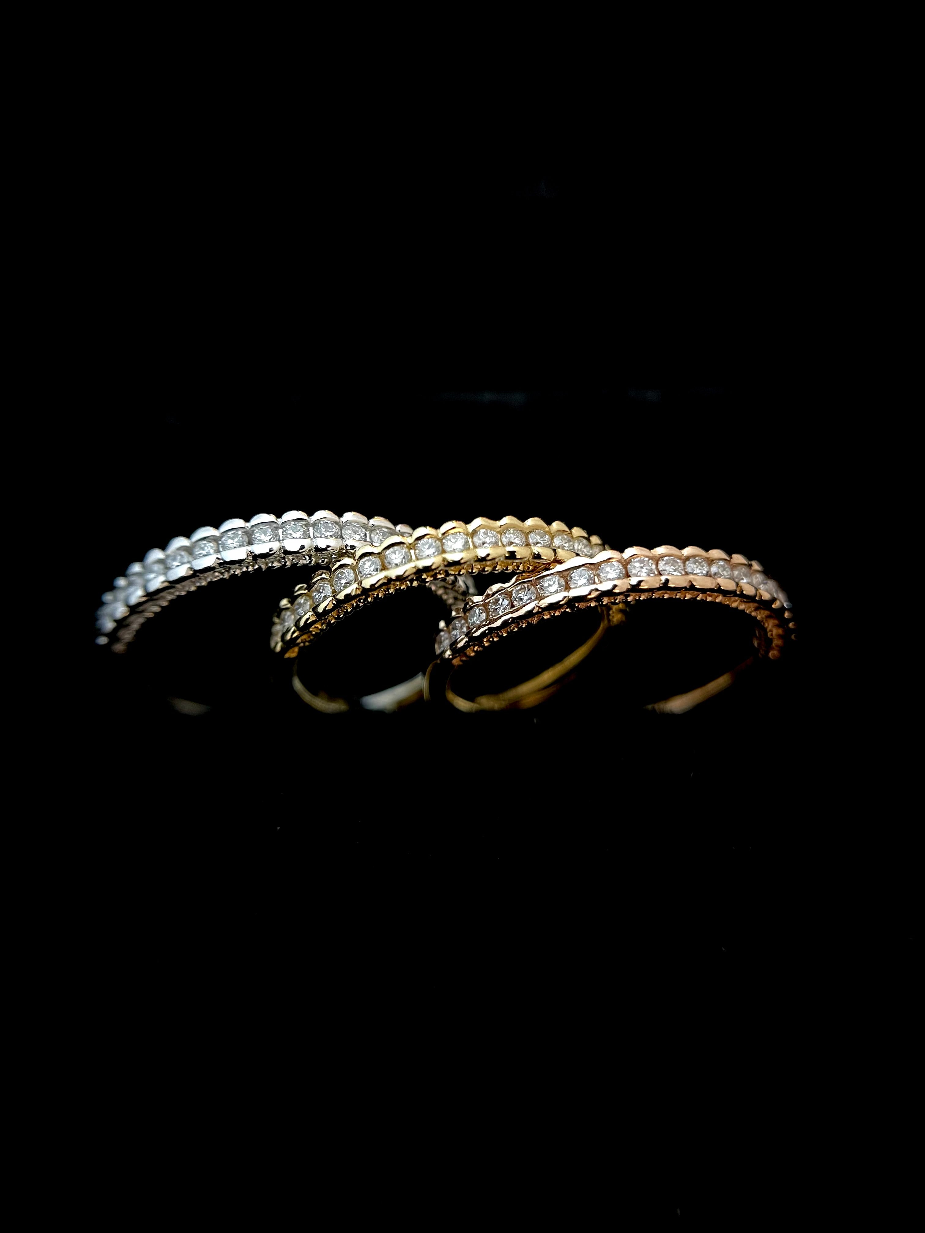 Tri-gold Diamond Paved Ring