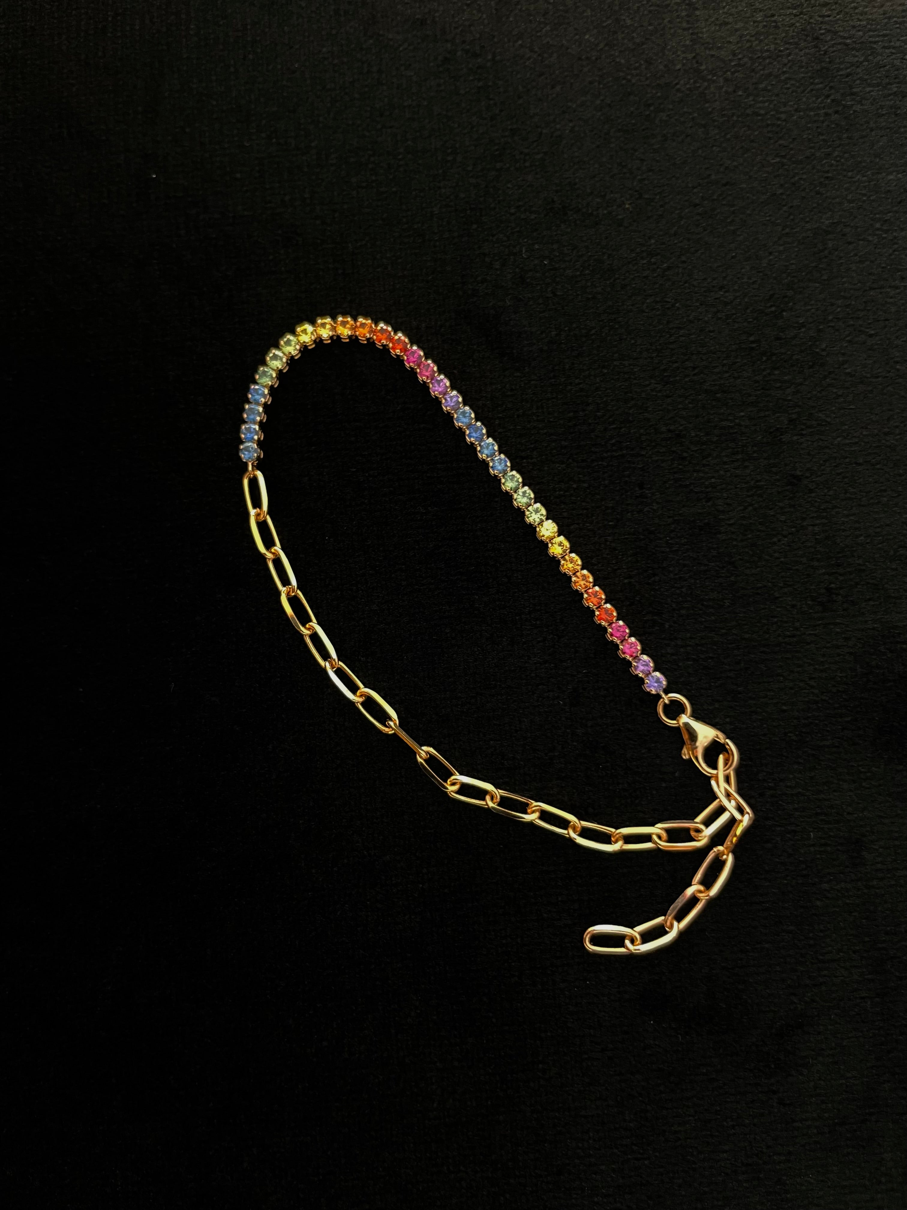 Rainbow Sapphire Cuba Bracelet
