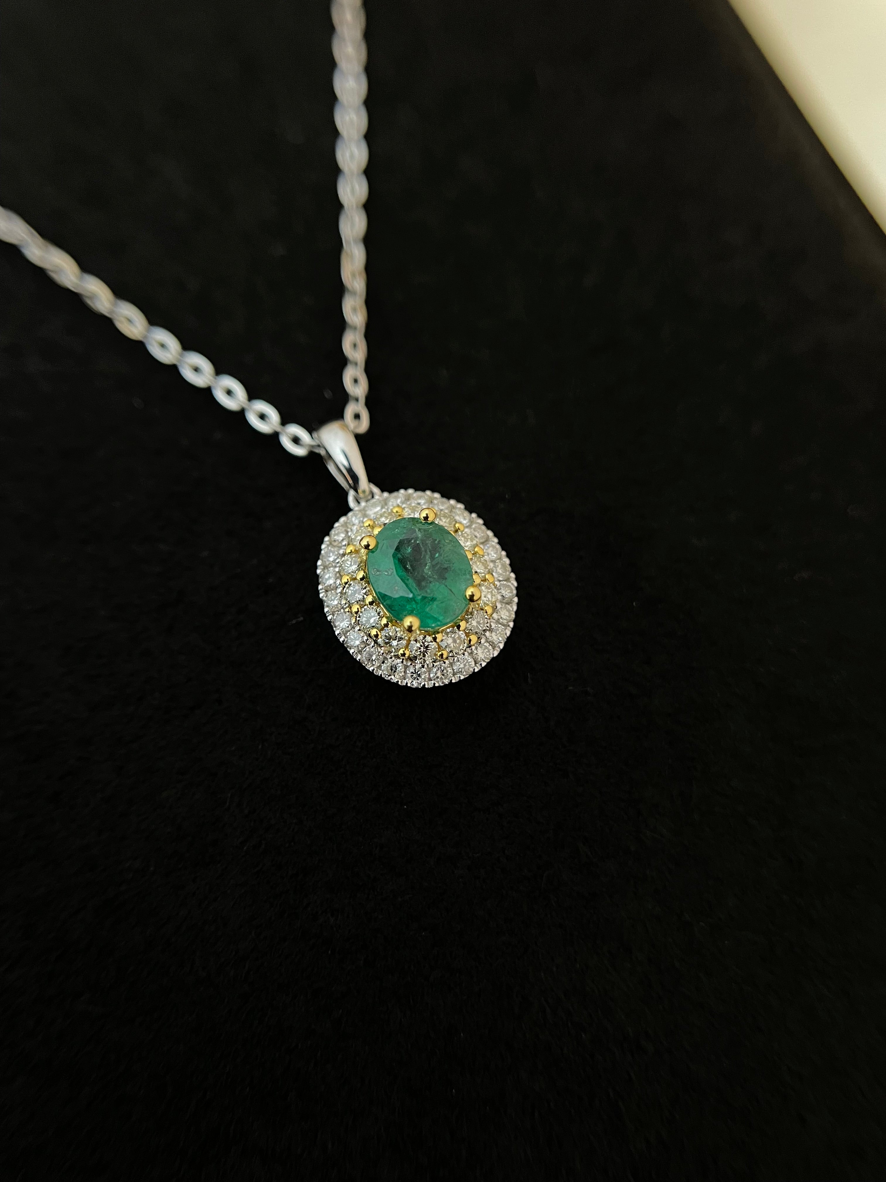 Emerald DuoHalo Necklace