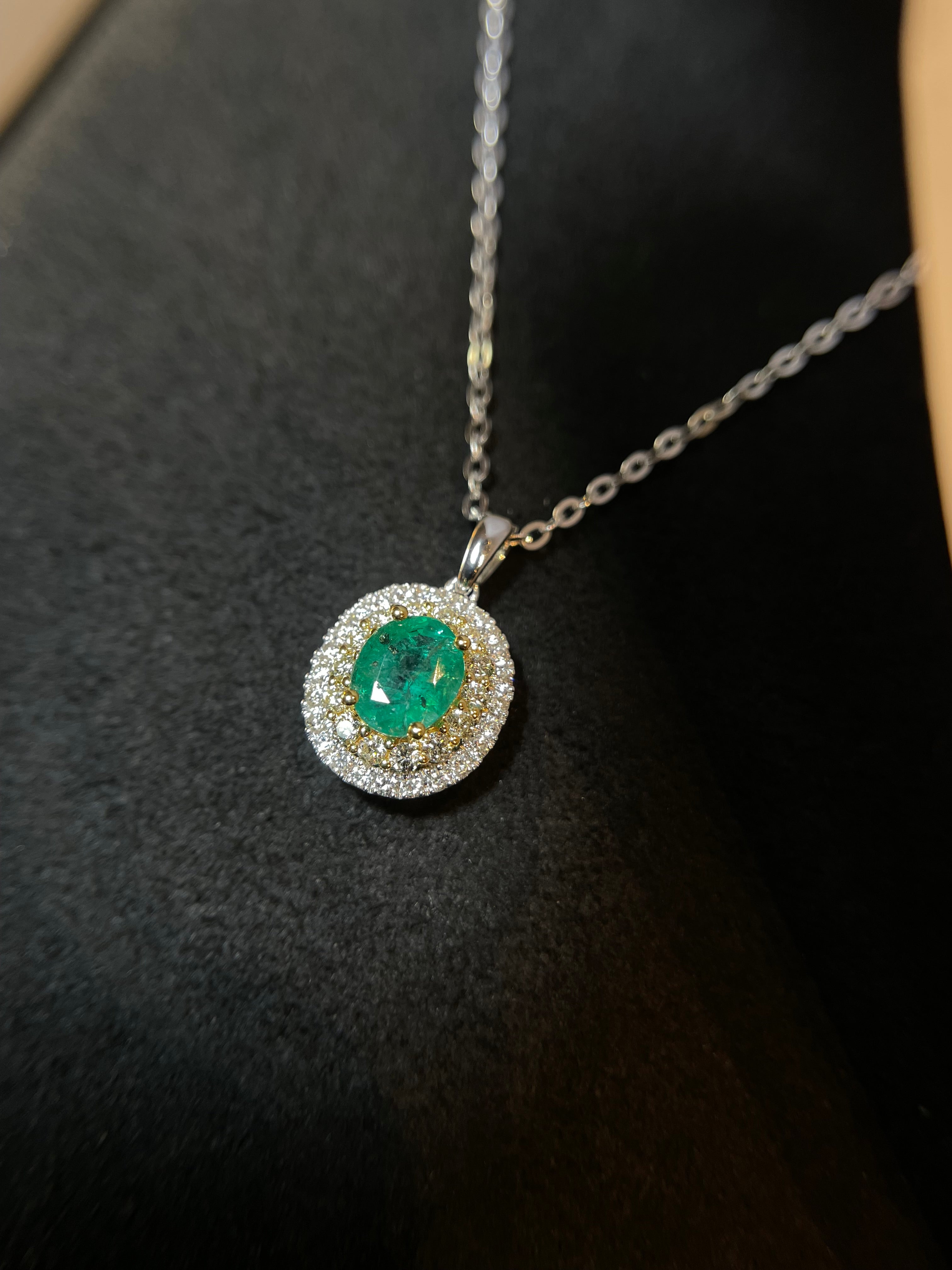 Emerald DuoHalo Necklace
